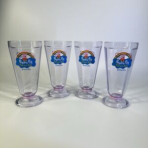 Peppa‎ Pig Florida Theme Park Glass Set of 4 Ice Cream Sundae Cup Bowl